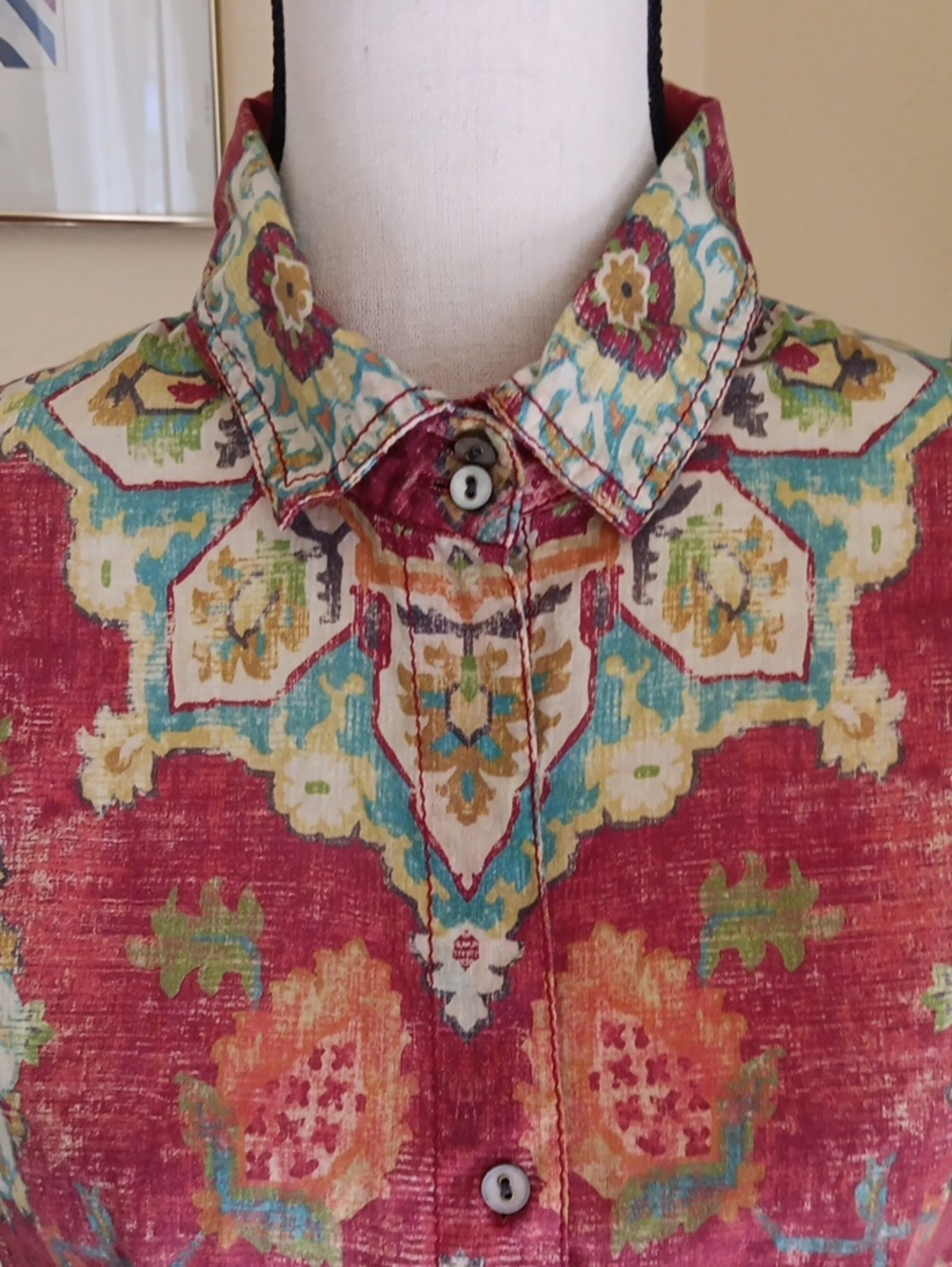 Cino Sundance Flying Peacock Shirt. Boho. Coadral Cowgirl. - Picture 3 of 12